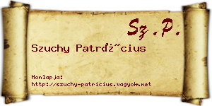Szuchy Patrícius névjegykártya